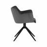 Sunpan Griffin Swivel Dining Armchair in Town Grey - Roman Grey - Side Angle - Sunpan Griffin Swivel Dining Armchair in Town Grey - Roman Grey - Side Angle