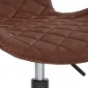 Sunpan Lyla Office Chair Black in Antique Brown - Seat Closeup Angle