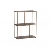 Sunpan Eiffel Low Bookcase Antique Brass in Small - Front Side Angle