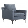 Moe's Home Collection Paris Armchair, Blue - Front Side Angle