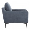 Moe's Home Collection Paris Armchair, Blue - Side Angle