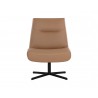 Sunpan Karson Swivel Lounge Chair in Linea Wood Leather - Front Angle