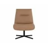 Sunpan Karson Swivel Lounge Chair in Linea Wood Leather - Front Angle - Sunpan Karson Swivel Lounge Chair in Linea Wood Leather - Front Angle
