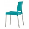 Molded Polypropylene With Aluminum Legs Side Chair - JOI-AQUA - Back