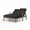 Laguna Double Chaise Lounge in Spectrum Carbon, No Welt - Front Side Angle - Laguna Double Chaise Lounge in Spectrum Carbon, No Welt - Front Side Angle