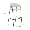 Josephine Barstool in Cream - Seat Dimensions