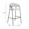 Josephine Barstool in Cream - Seat Dimensions - Josephine Barstool in Cream - Seat Dimensions