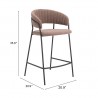 Josephine Counter Stool in Brown - Seat Dimensions