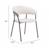 Josephine Dining Chair in Cream- seat dimension