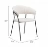 Josephine Dining Chair in Cream- seat dimension - Josephine Dining Chair in Cream- seat dimension