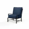 La Jolla Club Chair in Spectrum Indigo w/ Self Welt - Front Side Angle - La Jolla Club Chair in Spectrum Indigo w/ Self Welt - Front Side Angle