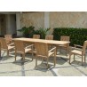 Anderson Teak Sahara 9-Piece Stackable Armchair and Bahama 118" Rectangular Extension Outdoor Dining Set 2 - Anderson Teak Sahara 9-Piece Stackable Armchair and Bahama 118" Rectangular Extension Outdoor Dining Set 2