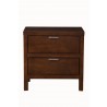 Alpine Furniture Carmel 2 Drawer Nightstand, Cappuccino - Front Angle