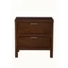 Alpine Furniture Carmel 2 Drawer Nightstand, Cappuccino - Front Angle - Alpine Furniture Carmel 2 Drawer Nightstand, Cappuccino - Front Angle