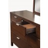 Alpine Furniture Carmel 7 Drawer Dresser, Cappuccino - Dresser Close-up