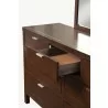 Alpine Furniture Carmel 7 Drawer Dresser, Cappuccino - Dresser Close-up - Alpine Furniture Carmel 7 Drawer Dresser, Cappuccino - Dresser Close-up