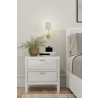 Alpine Furniture Carmel 2 Drawer Nightstand in White - Lifestyle