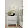 Alpine Furniture Carmel 2 Drawer Nightstand in White - Lifestyle - Alpine Furniture Carmel 2 Drawer Nightstand in White - Lifestyle