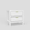 Alpine Furniture Carmel 2 Drawer Nightstand in White - Angled - Alpine Furniture Carmel 2 Drawer Nightstand in White - Angled