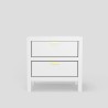 Alpine Furniture Carmel 2 Drawer Nightstand in White - Front