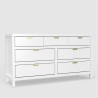 Alpine Furniture Carmel 7 Drawer Dresser In White - Angled