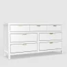 Alpine Furniture Carmel 7 Drawer Dresser In White - Angled - Alpine Furniture Carmel 7 Drawer Dresser In White - Angled