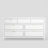 Alpine Furniture Carmel 7 Drawer Dresser In White - Front