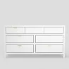 Alpine Furniture Carmel 7 Drawer Dresser In White - Front - Alpine Furniture Carmel 7 Drawer Dresser In White - Front
