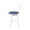 Bristol Swivel Barstool in Spectrum Indigo w/ Self Welt - Side Angle