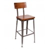 Lincoln Barstool With Steel Frame And Clear Coat Finish - Aluminum Ash/Metal Back