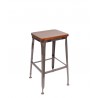 Lincoln Backless Barstool With Steel Frame And Clear Coat Finish - Aluminum Ash