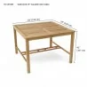 Anderson Teak Windsor 59-inch Square Bar Table- dimension - Anderson Teak Windsor 59-inch Square Bar Table- dimension