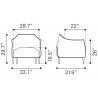 Julian Accent Chair in Gray- Dimension