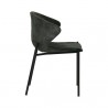 Sunpan Eric Dining Chair in Nono Dark Green - Set of Two - Side Angle