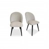 Moe's Home Collection Clarissa Dining Chair Light Grey - Set of Two - Angle
