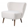 Moe's Home Collection Margot Accent Chair Vegan - Shearling Cream - Front Side Angle