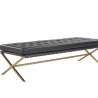 Sunpan Kenji Bench Large Gold in Bravo Black - Front Side Angle