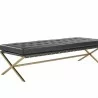 Sunpan Kenji Bench Large Gold in Bravo Black - Front Side Angle - Sunpan Kenji Bench Large Gold in Bravo Black - Front Side Angle