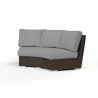 Montecito Curved Loveseat in Canvas Granite w/ Self Welt - Front Side Angle - Montecito Curved Loveseat in Canvas Granite w/ Self Welt - Front Side Angle
