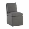 Sunpan Glenrose Wheeled Dining Chair in Effie Smoke - Front Side Angle - Sunpan Glenrose Wheeled Dining Chair in Effie Smoke - Front Side Angle