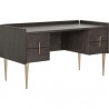 Sunpan Moretti Desk Large Tundra Grey - Front Side Angle