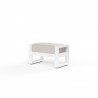 Newport Ottoman in Canvas Natural, No Welt - Front Side Angle
