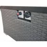 Crawford and Burke Auburn Dark Brown Woven Gas Fire Pit Table and Propane Tank Protector, Closeup View - Crawford and Burke Auburn Dark Brown Woven Gas Fire Pit Table and Propane Tank Protector, Closeup View