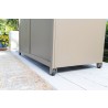 Alfresco Home the Yacht Small RTA Aluminum Storage/Cushion Cabinet - Sand Dollar - Base Angle