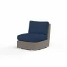 Coronado Armless Club Chair in Spectrum Indigo w/ Self Welt - Front Side Angle - Coronado Armless Club Chair in Spectrum Indigo w/ Self Welt - Front Side Angle