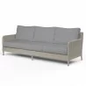 Manhattan Sofa in Canvas Granite w/ Self Welt - Front Side Angle - Manhattan Sofa in Canvas Granite w/ Self Welt - Front Side Angle