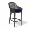 Milano Barstool in Echo Midnight w/ Self Welt - Front Side Angle - Milano Barstool in Echo Midnight w/ Self Welt - Front Side Angle