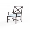 La Jolla Dining Chair in Canvas Skyline w/ Self Welt - Front Side Angle