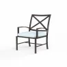 La Jolla Dining Chair in Canvas Skyline w/ Self Welt - Front Side Angle - La Jolla Dining Chair in Canvas Skyline w/ Self Welt - Front Side Angle