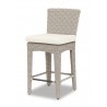 Manhattan Counter Stool in Linen Canvas w/ Self Welt - Front Side Angle